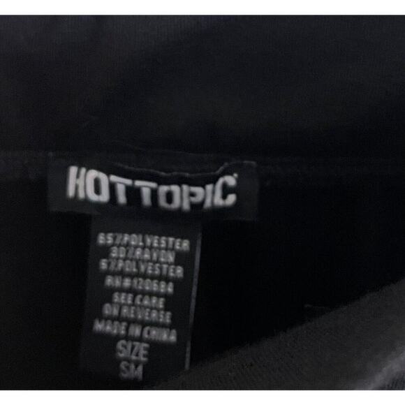 Hot Topic Skirt S Black Mini Black & Red Stretch Knit Goth Grunge Flare - Picture 4 of 6